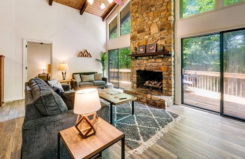 Beech Mountain House | 2-story home with Village Creek views, gas grill, gas fireplace, firepit & deck