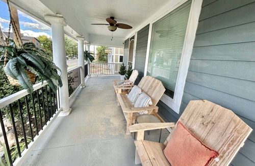 Kennedy King House | 3BR Downtown Home w/King Bed, Porch, Firepit,Grill