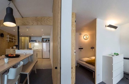 Arc-2000 Apartment | 50m from ski slopes, 10th floor, view mountain, balcony, tv, 56m², Les Arcs