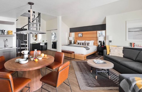 Teton Village Hotel | Adventurer Loft Suite| King + King + Sofa Sleeper at Gravity Haus Jackson Hole