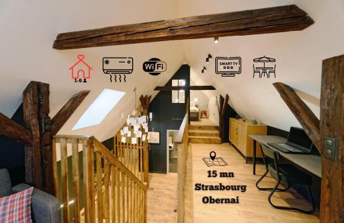 Hangenbieten House | Alsace Gîte 3 étoiles "Coeur de Cigogne" - 15mn Strasbourg Obernai - Clim Wifi Parking gratuit
