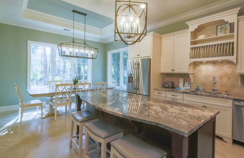 Sea Pines House | Amazing Sea Pines Multi Family Home with Private Backyard Oasis - Veranda, Pool & Lagoon
