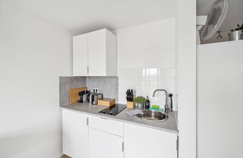 Kaiserslautern Apartment | ANDRISS: Study & Work Apartment - Balcony - Kitchen