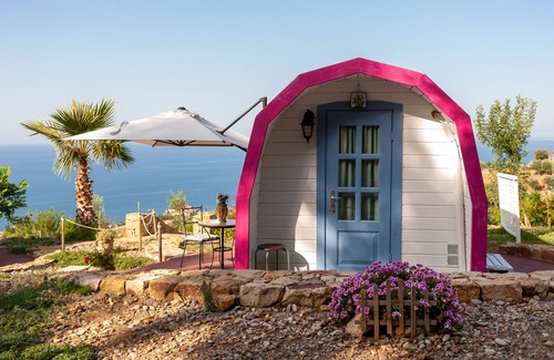 Castel Di Tusa RV Rental | Apartment 'Terreditusa - Bungalow Melograno' with Sea View, Wi-Fi and Air Conditioning