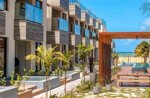 Sao Miguel de Touros House | APTO 107-Pé na Areia Praia do Maceio - 2 suites, 2 banheiros+SPA Jacuzzi+Roupas de cama