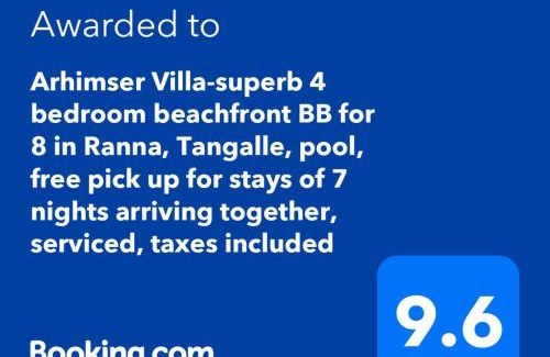 Kahandamodara House | Arhimser Villa-superb 4 bedroom beachfront BB for 8 in Ranna, Tangalle, pool, 7 night stays free pick up, serviced, taxes included