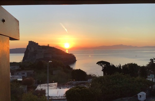 Ischia Porto Apartment | Attic room with terrace and lots of views