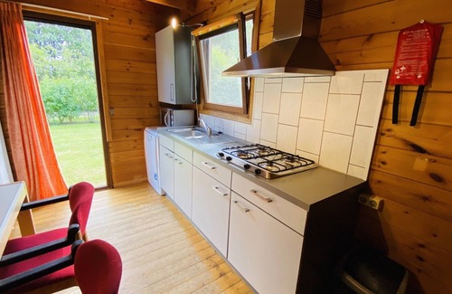 Ossenisse House | Attractive wooden holiday chalet for 4 people on a mini-chalet resort in Ossenisse, Zeelandic Flanders.