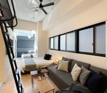 Hiroshima City Centre Apartment | b hotel Nekoyard - Loft Studio Close to Peace Park & City Sights