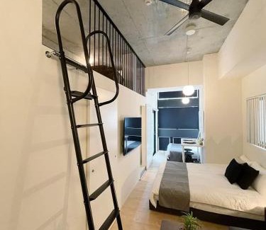 Hiroshima City Centre Apartment | b hotel Nekoyard - Loft Studio Close to Peace Park & City Sights