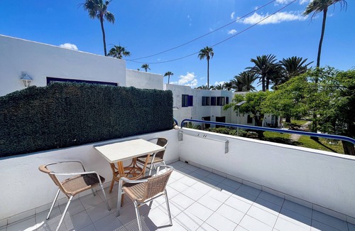 Corralejo Apartment | Beachside Studio, Ocean View, Large Terrace, 100m to Beach, Pool, Wifi