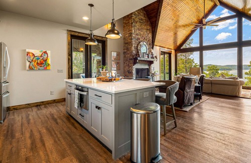 Rogers House | Beautiful 2-story lakefront home with grill, fireplace, screened patio, & views