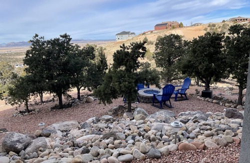 Cedar City House | Beautiful, spacious bottom floor of home. 2 fireplaces, outdoor firepit, patio.