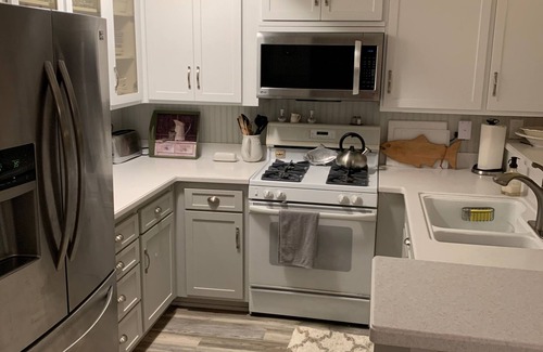 Lower Riviera Condo | Beautiful view of SB channel islands from deck-lower Riviera. Flower garden/deck