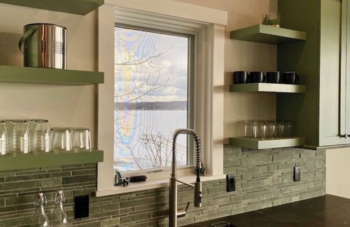 Saratoga Springs House | Best New Saratoga Lakefront Retreat, 4BR private dock spa patio deck. Near Track