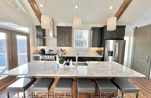 Cedar Bluff House | "Blue w/a View"" Luxury home w/pool, fire pit, private hot tub, kayaks & more!