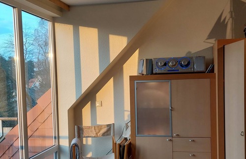 Travemuende Apartment | Bright, cozy 1-room apartment with spacious eat-in kitchen and balcony with evening sun