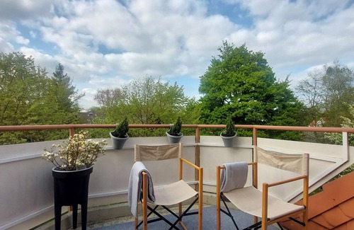 Travemuende Apartment | Bright, cozy 1-room apartment with spacious eat-in kitchen and balcony with evening sun