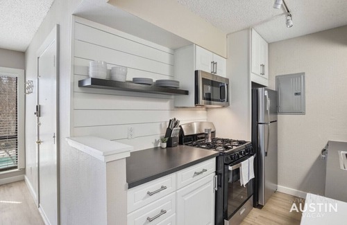 Triangle State Apartment | Bright Pool View Apt + Private Cabanas off N Lamar