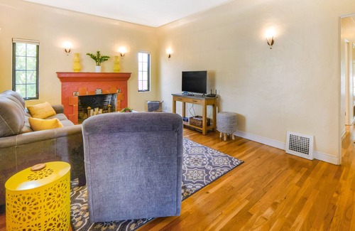 Sam Hughes House | Bright, Snowbird-Friendly Home with Private Pool, WiFi, and Central AC