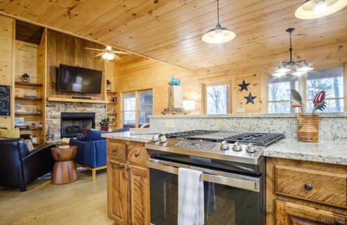Mineral Bluff Cabin | Cabin Escape- 2 Fireplaces, S’mores, Waffle Bar, Spa, Ping Pong, Billiards, EV