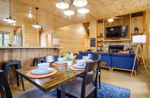 Mineral Bluff Cabin | Cabin Escape- 2 Fireplaces, S’mores, Waffle Bar, Spa, Ping Pong, Billiards, EV