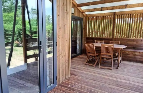 Nabirat Ski Chalet | Camping Ushuaïa Villages les Pialades * - Chalet Mimosa - 53m² with covered terrace - 3 bedrooms for 6 people