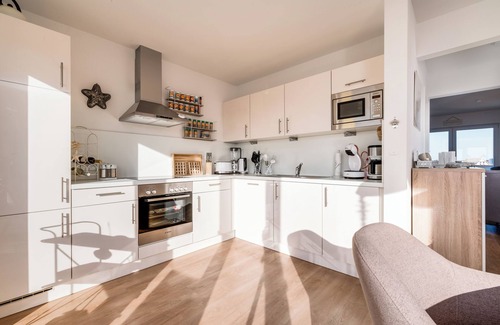 Olpenitz Apartment | Cape Mar 2: Baltic Sea vacation with fireplace, terrace lake & wellness bath right on the water