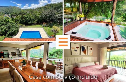 Itaipava House | Casa Feliz: serviço, hidro aquecida, piscina