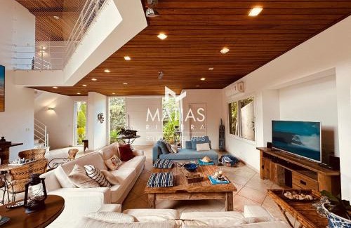 Cidade Jardim Tom House | Casa Luxo Praia Semi Privativa Iporanga Guarujá