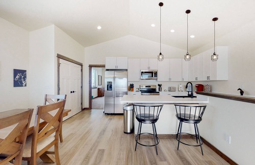 Bozeman House | Charming home with mountain view, fireplace, balcony, & washer/dryer