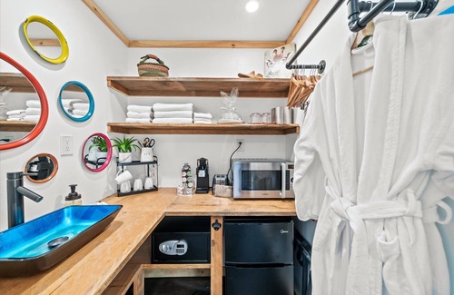 Hancock Hotel | Cheerful Woodland Haven | Bright Double Room with Artistic Flair & Natural Wood Accents