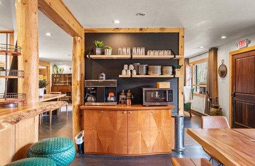 Hancock Hotel | Cheerful Woodland Haven | Bright Double Room with Artistic Flair & Natural Wood Accents