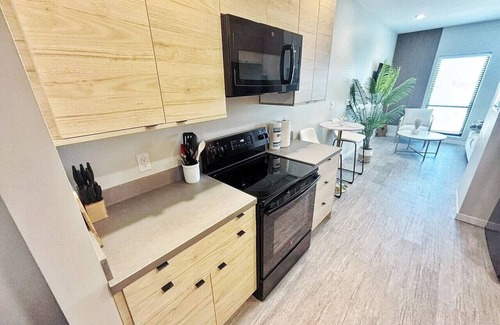 Downtown Des Moines Apartment | Chic Downtown Studio with Gym Access & Rooftop Lounge