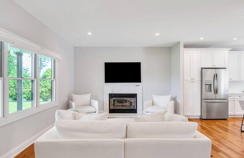Greenport West House | Chic North Fork Getaway with Resort-Style Pool & Stylish Interiors