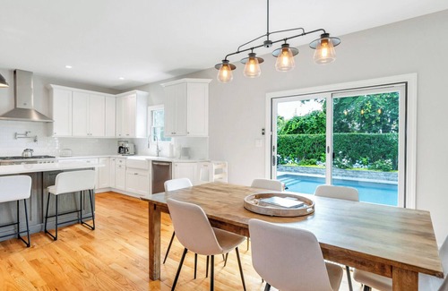 Greenport West House | Chic North Fork Getaway with Resort-Style Pool & Stylish Interiors