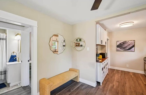 Northeast South Bend House | Clover Cottage Walk to Notre Dame, Game Room, Enclosed Porch, 3 queen beds