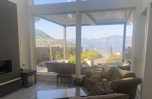 Vernon House | Contemporary Beachfront Home with Hot Tub and Sand Beach