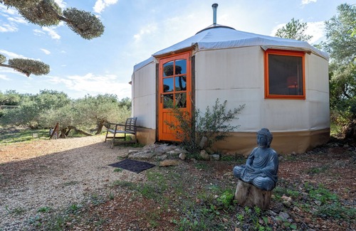 Camarles RV Rental | Country House 'Yurta Mongola Delta Del Ebro' with Sea View, Shared Pool and Wi-Fi