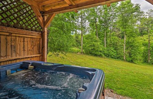 Cosby House | Covered Deck and Fire Pit Smoky Mountain Cabin