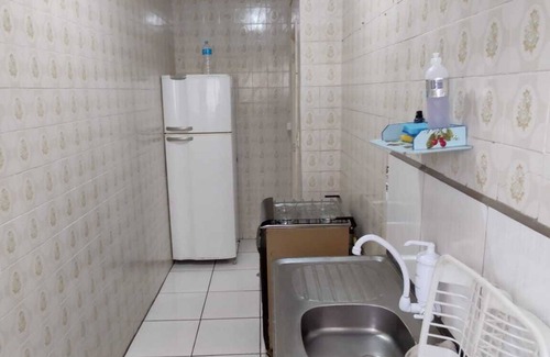 Canto do Forte Apartment | Cozy apartment with Wi-Fi and air conditioning in the bedroom,