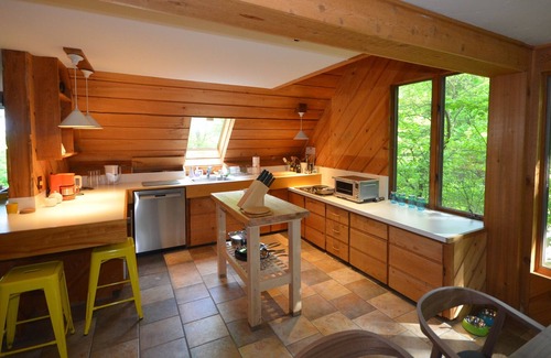 Suttons Bay Cabin | Cozy cottage high in the trees. Walk to the beach. Small dog considered.