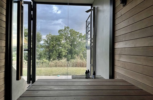 Apiro Villa | Cozy country house with infinity pool and surrounded by sunflowers .