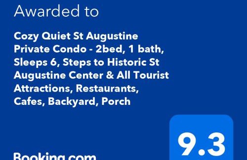 Lincolnville Apartment | Cozy Quiet St Augustine Private Condo - 2bed, 1 bath, Sleeps 6, Steps to Historic St Augustine Center & All Tourist Attractions, Restaurants, Cafes, Backyard, Porch