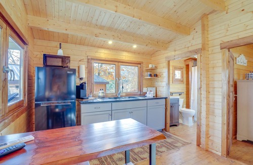 Waynesville Cabin | Cozy Smokies Tiny Home Cabin complete with a deck & mountain views.