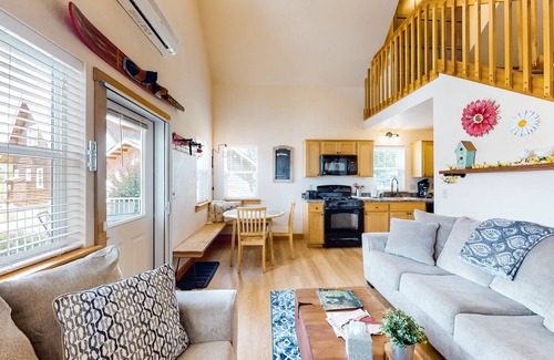 Dover Bay House | Cute, dog-friendly cabin with a large patio & fireplace - walk to river beach