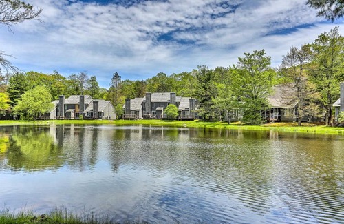 White Haven House | Deck and On-Site Fishing Pond Lake Harmony Home!