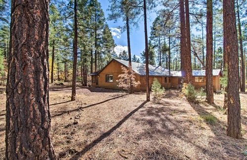 Pinetop-Lakeside Cottage | Deck & Grill: Pet-friendly Lakeside Cabin
