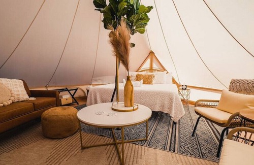 Yucca RV Rental | Desert Glamping Escape w/ Shared Bathroom: Saquaro at Ravari (5 of 6)