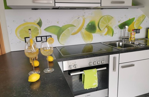 Bensheim Condo | Design apartment for 1-5 people with 2 bedrooms & roof terrace. Near bathing lake